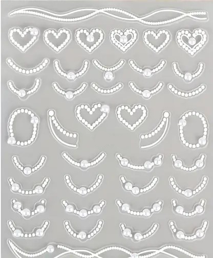 Elegante 5D Metall-Stern-Nagelsticker mit Holografik und Perlenverzierung