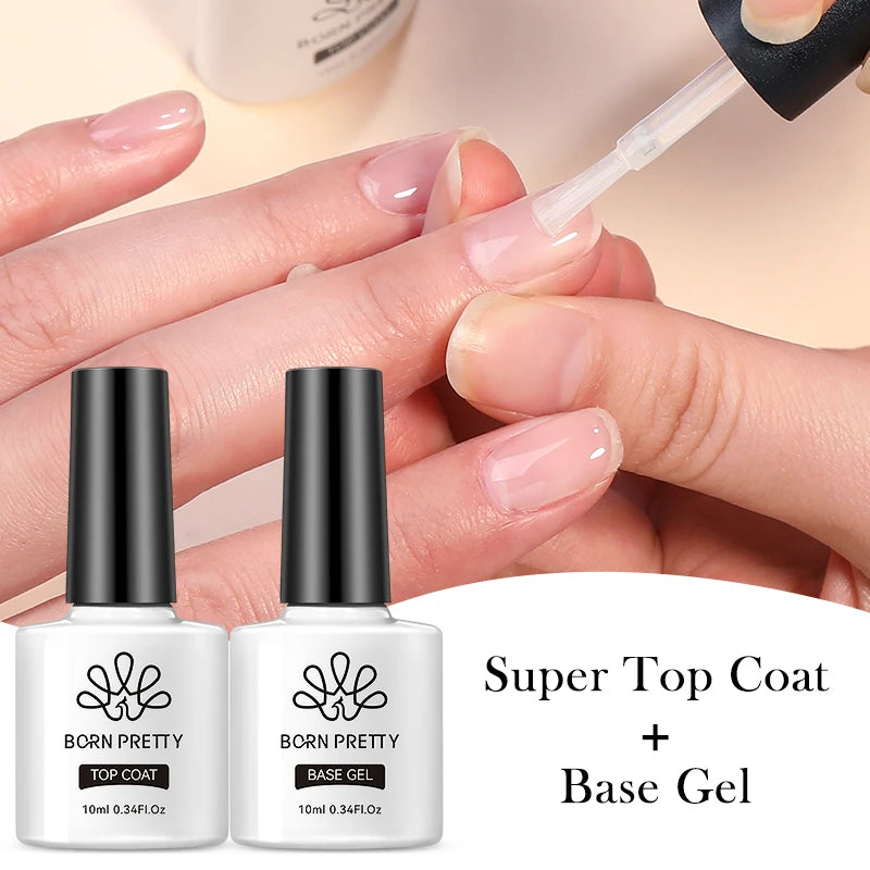 10ml Base Gel, Top Coat & Verstärkungs-Gel für Nägel – Soak-Off UV/LED Nagellack Gel für Nail Art Tools